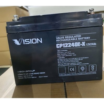 Ắc quy Vision 12V, 24Ah CP12240E-X dùng cho UPS, loa kéo, cửa cuốn, thang máy 